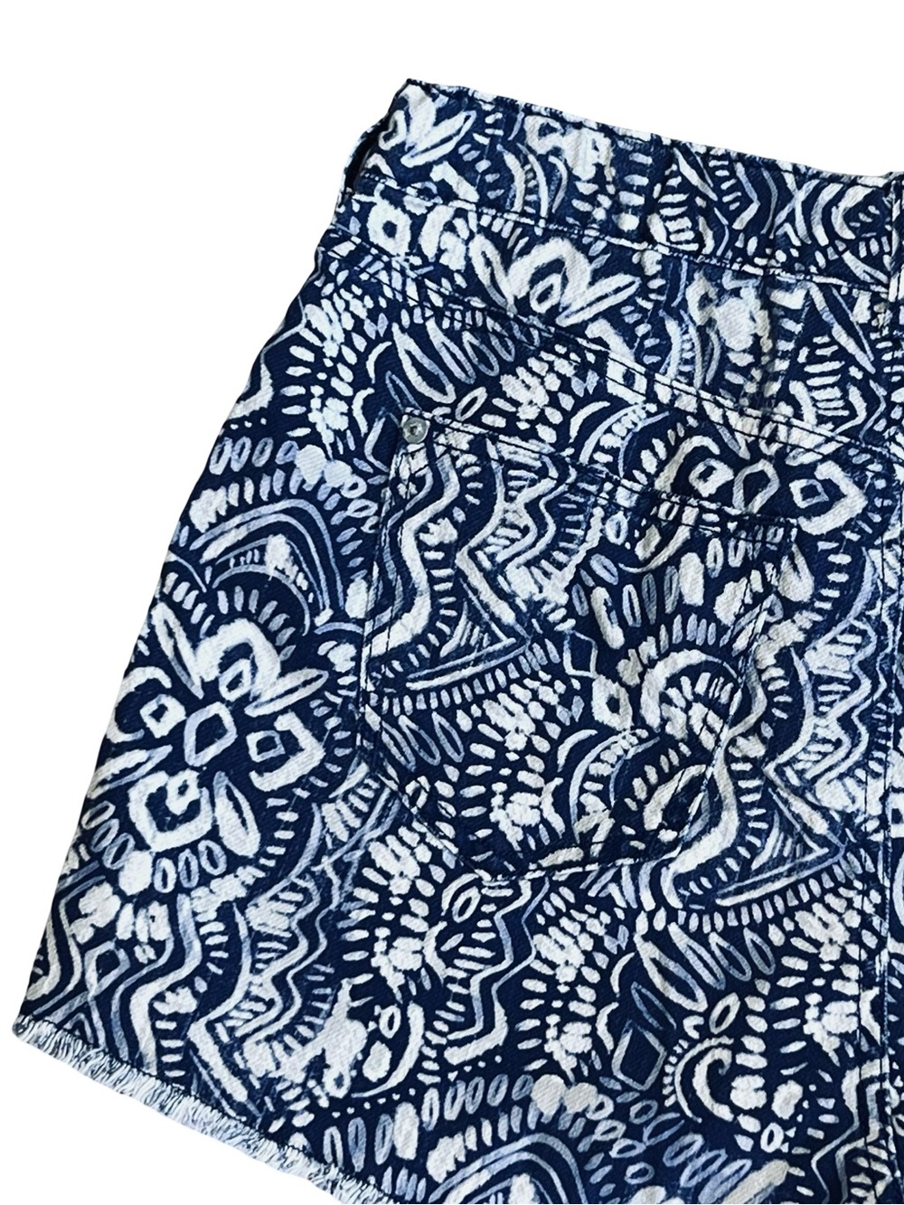 Anthropologie Pilcro Women’s Sz S Blue High Rise Shorts Scrunchie Cut Off - Picture 9 of 16